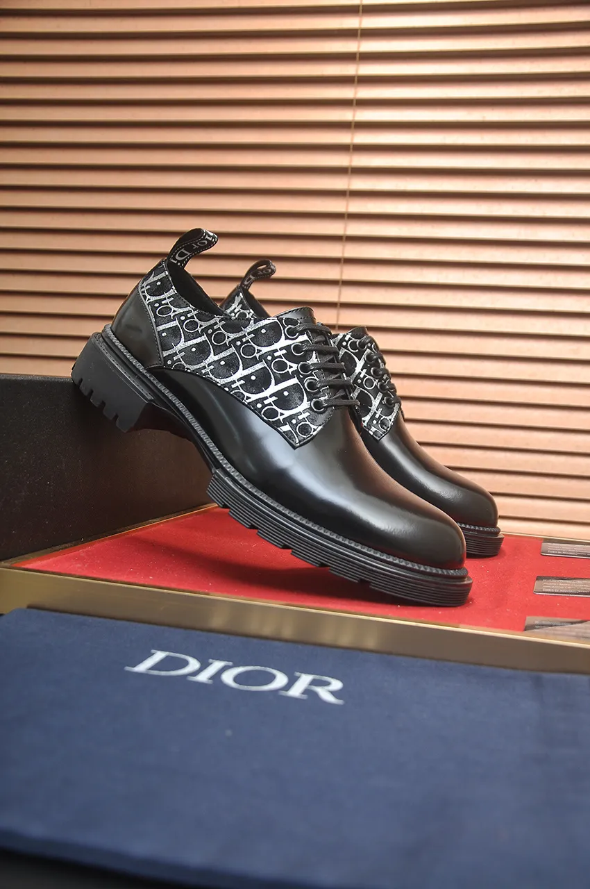 Men's shoes💰720💶【Dior】High-end goods Niuli Original order quality Dior —🆘.Dior original order purchasing, high-end leather shoes, fabric: imported from Italy open-edge beaded cowhide➕water-dyed cowhide/cowhide lining➕specially provided original outsole, fine workmanship, real-life shooting🎬size: 38-45 (45 customized)